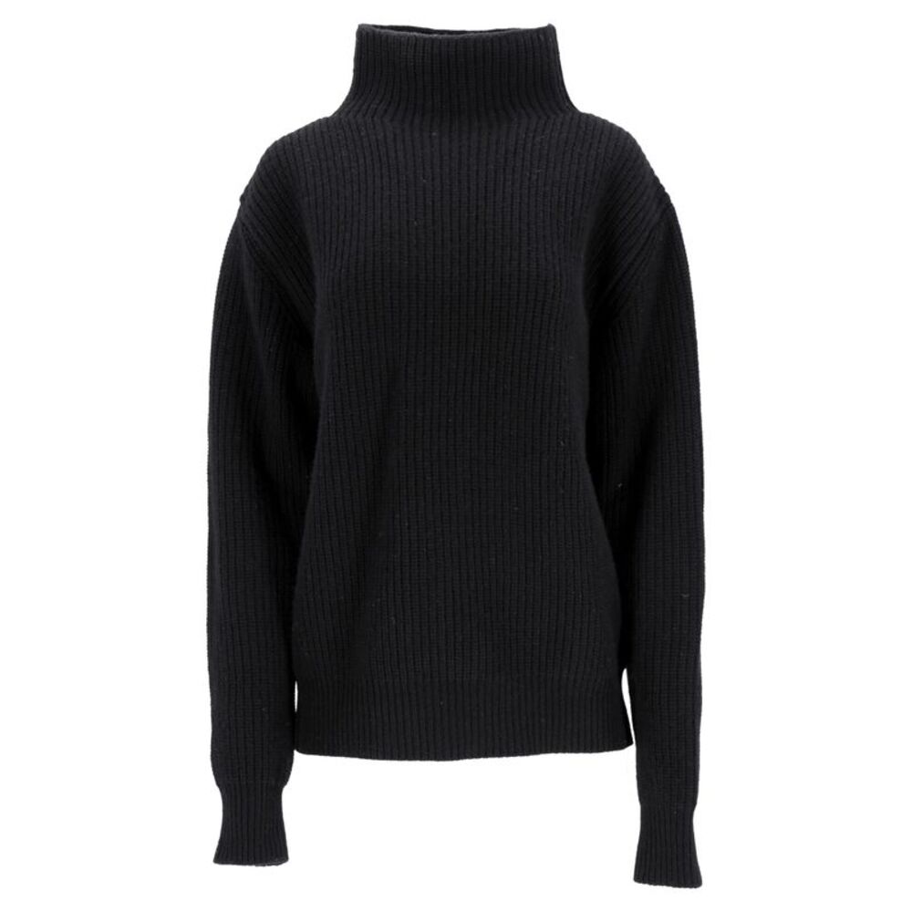 Mr. P. Knitted Turtle Neck Sweater in Black Wool